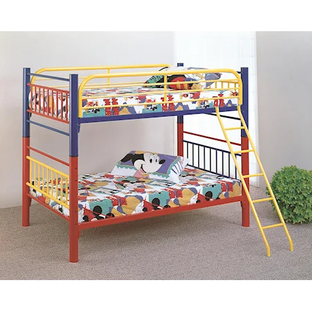 Tri-Color Twin Over Twin Bunk Bed